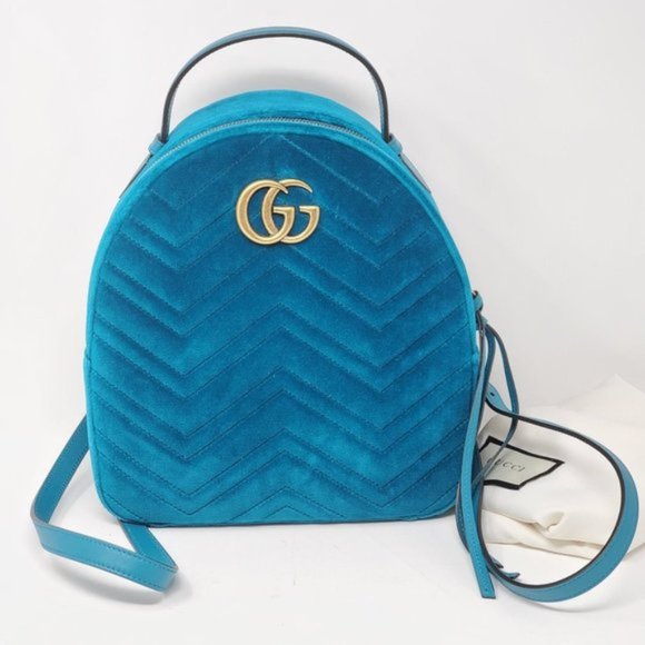 Auth Gucci Marmont GG Velvet Backpack Bag - Picture 2 of 9